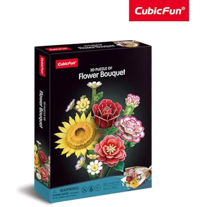 CUBIC FUN FLOWER BOUQUET 285-PIECES, 3D PUZZLE FLOWERS MODEL KITS, FLOWERS FOR DECORATION, IDEAL FOR HOME DECOR, CREATIVE GIFTS, DIY FLOWER MODEL KITS - Image 2